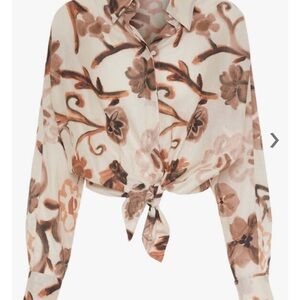 Chic Floral Button-Up Blouse